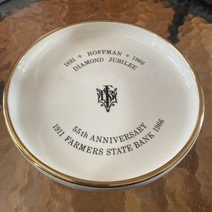 Hoffman Minnesota Farmers State Bank Ashtray 7”